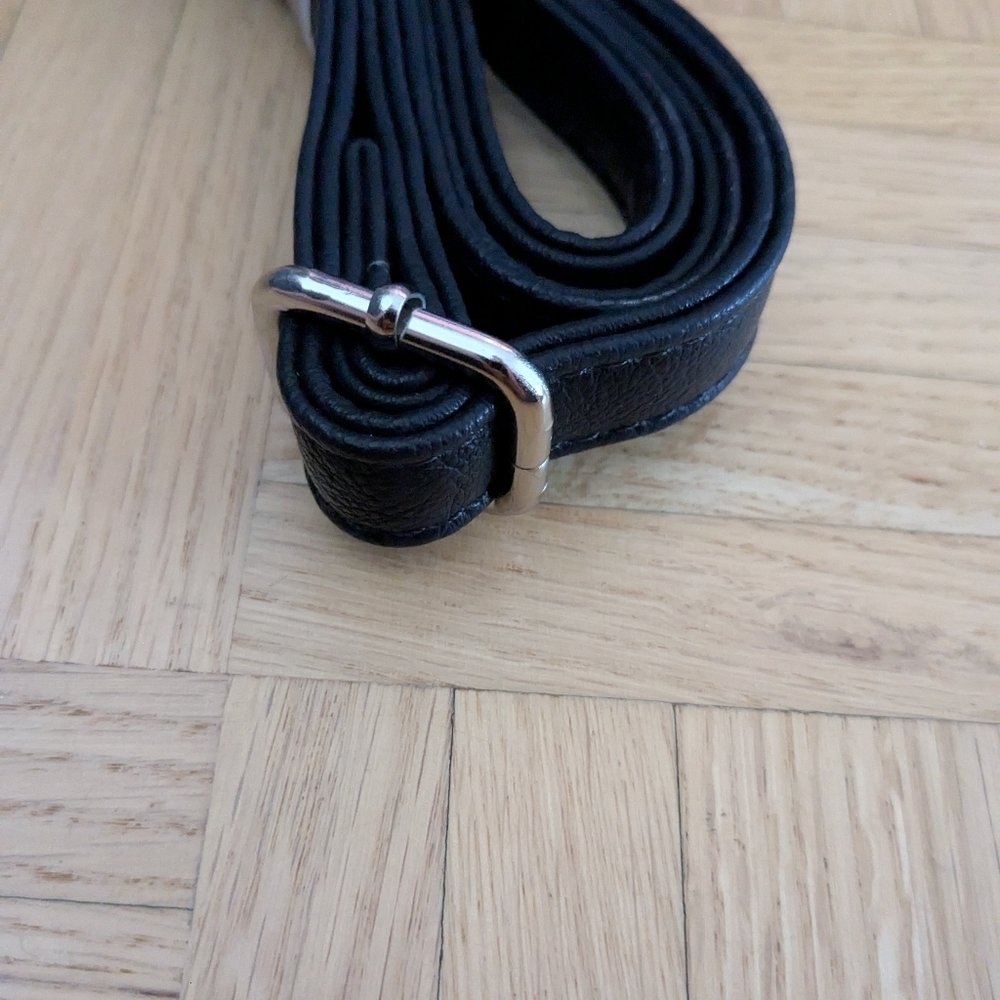 Black Shoulder Strap For Purse With Clips Faux Leather Adjustable - Picture 4 of 4